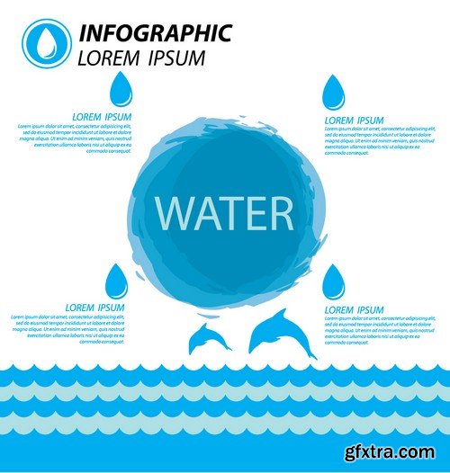 Stock Vectors - Water Infographic, 25xEPS