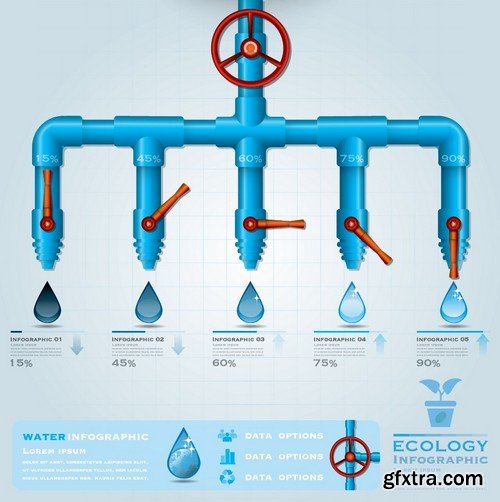 Stock Vectors - Water Infographic, 25xEPS