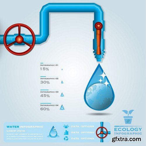 Stock Vectors - Water Infographic, 25xEPS