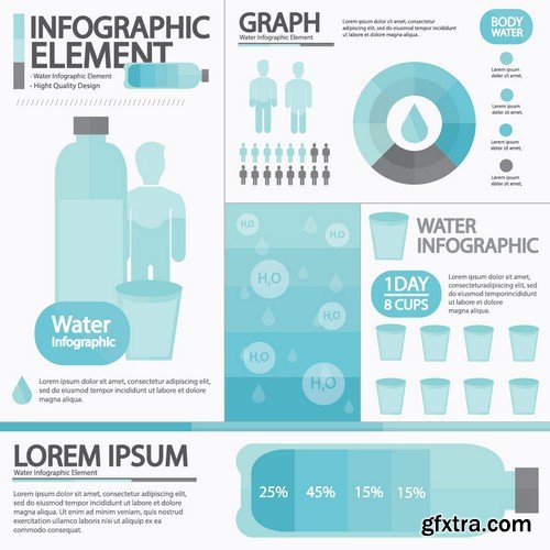 Stock Vectors - Water Infographic, 25xEPS