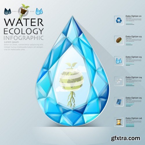 Stock Vectors - Water Infographic, 25xEPS