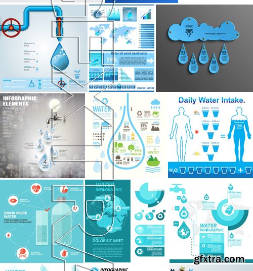 Stock Vectors - Water Infographic, 25xEPS