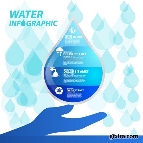 Stock Vectors - Water Infographic, 25xEPS