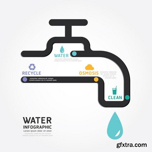 Stock Vectors - Water Infographic, 25xEPS