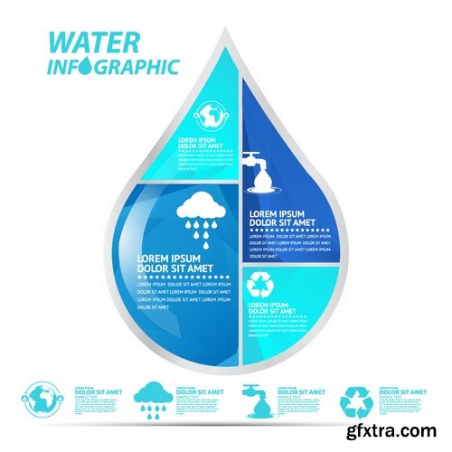 Stock Vectors - Water Infographic, 25xEPS