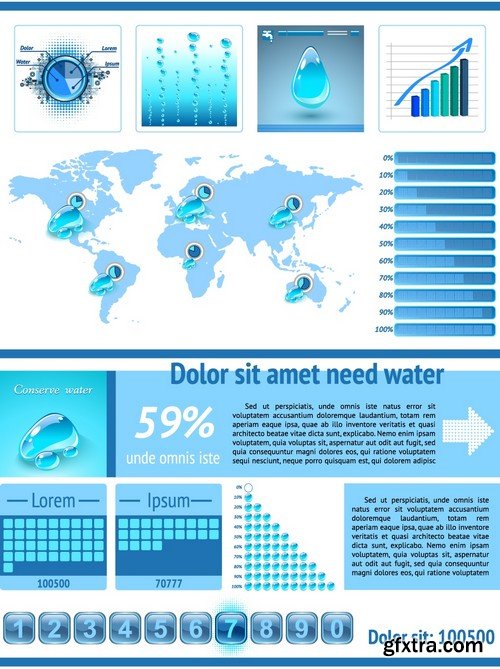 Stock Vectors - Water Infographic, 25xEPS