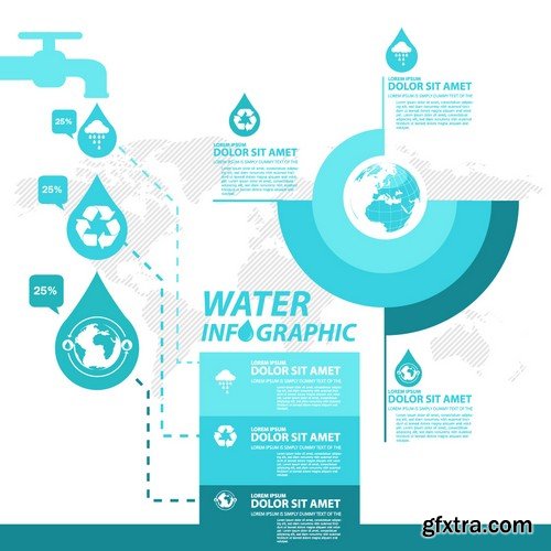 Stock Vectors - Water Infographic, 25xEPS