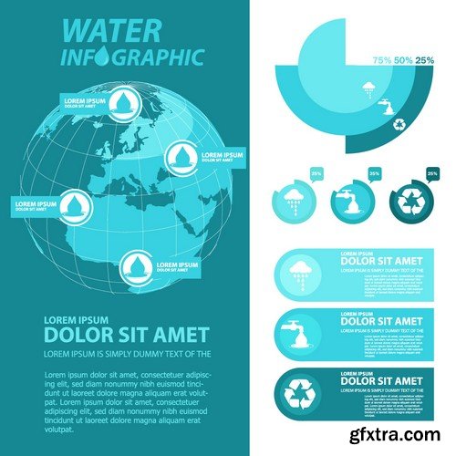 Stock Vectors - Water Infographic, 25xEPS