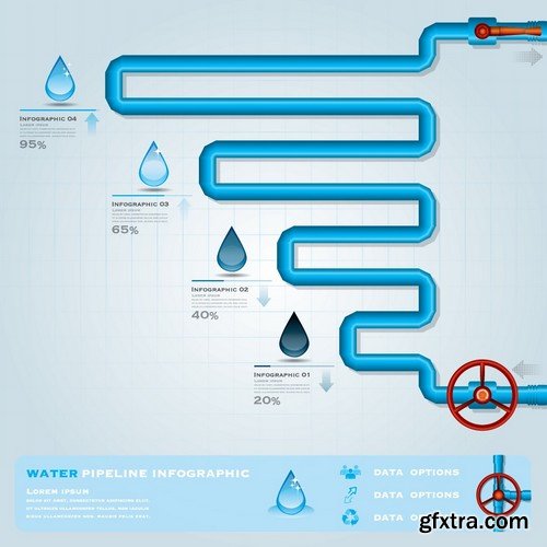 Stock Vectors - Water Infographic, 25xEPS