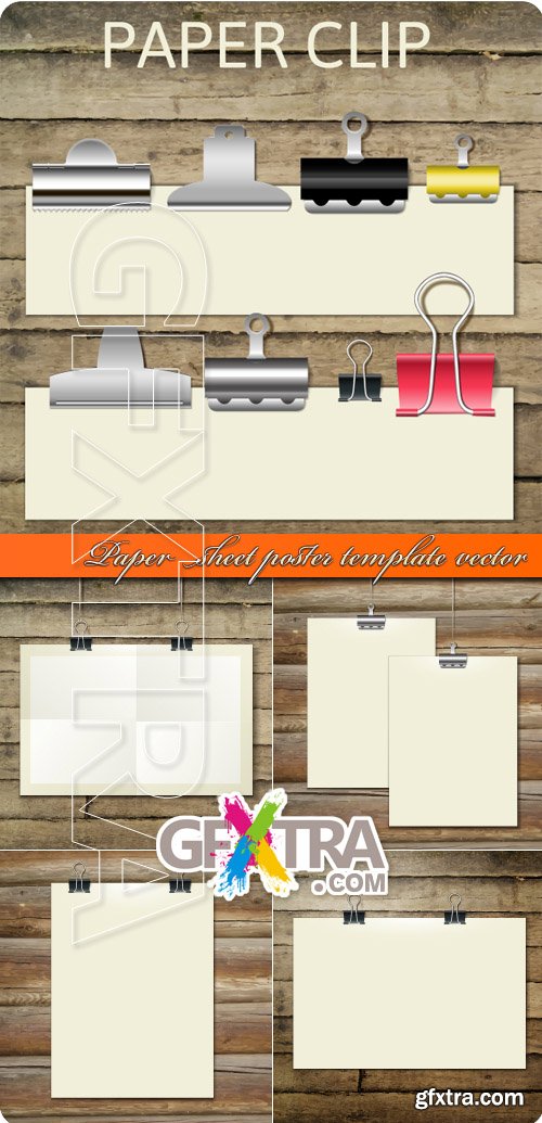 Paper sheet poster template vector