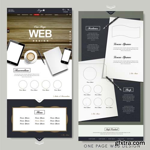 One Page Website Templates - 25x EPS