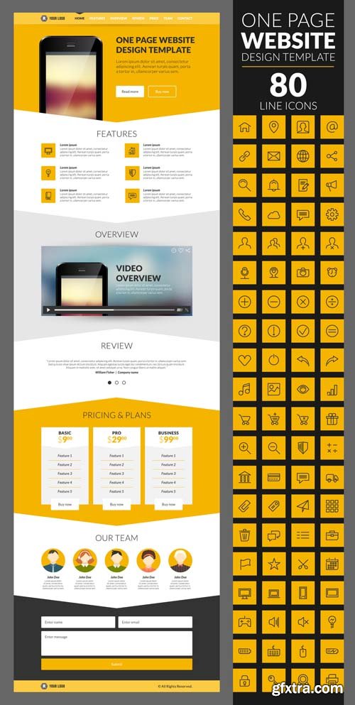 One Page Website Templates - 25x EPS