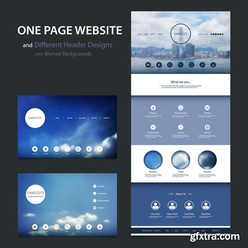 One Page Website Templates - 25x EPS