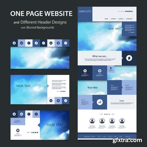 One Page Website Templates - 25x EPS