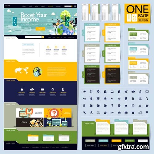 One Page Website Templates - 25x EPS