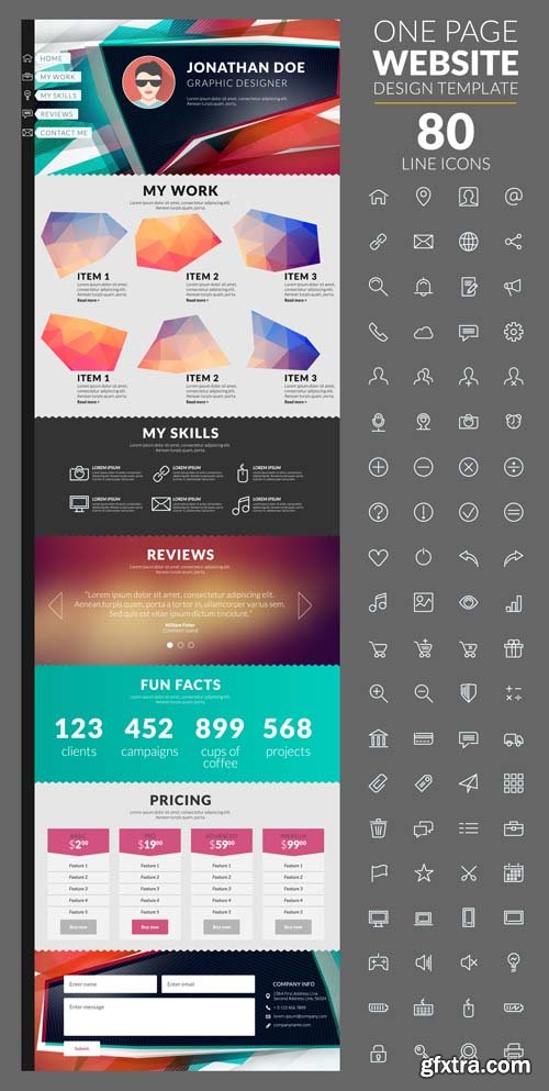 One Page Website Templates - 25x EPS