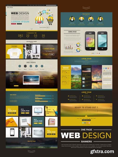 One Page Website Templates - 25x EPS