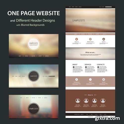 One Page Website Templates - 25x EPS