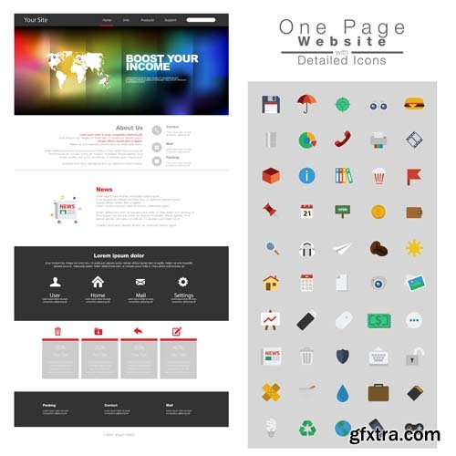 One Page Website Templates - 25x EPS