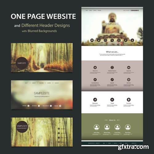 One Page Website Templates - 25x EPS