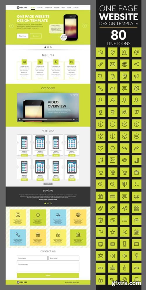 One Page Website Templates - 25x EPS