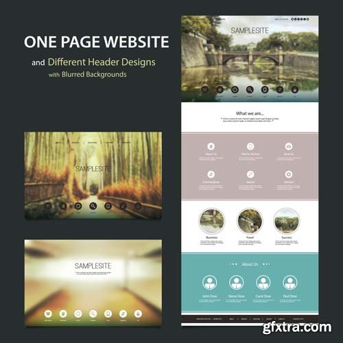 One Page Website Templates - 25x EPS