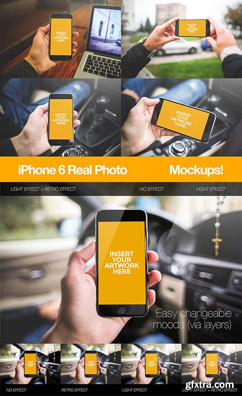 4 PSD Mock-Up's - iPhone 6 Photography Pack