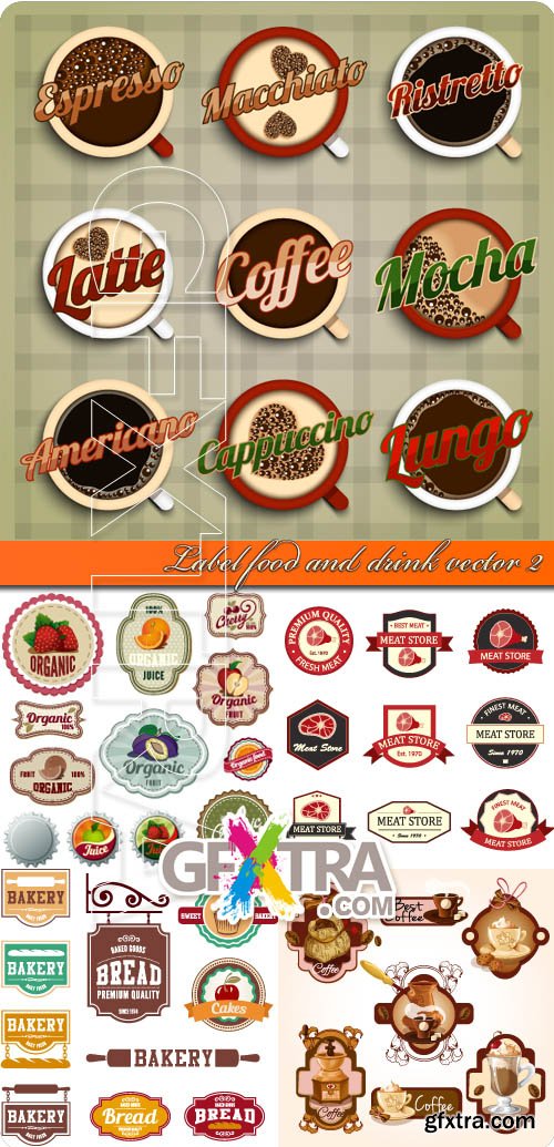 Label food and drink vector 2