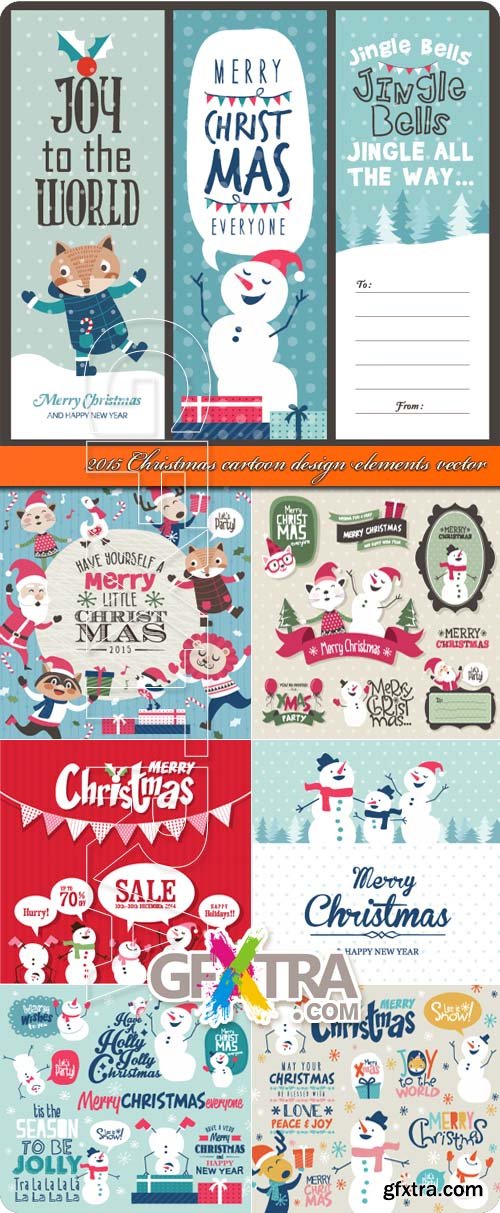 2015 Christmas cartoon design elements vector