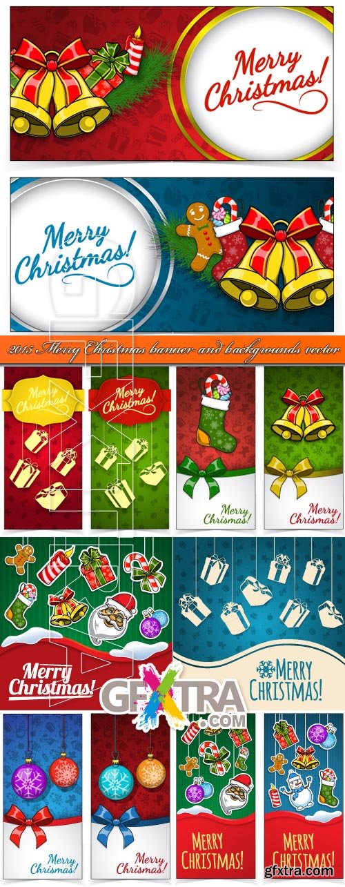 2015 Merry Christmas banner and backgrounds vector