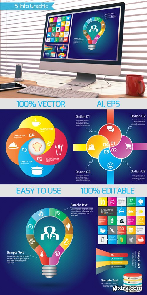 5 Vector Infographics Templates