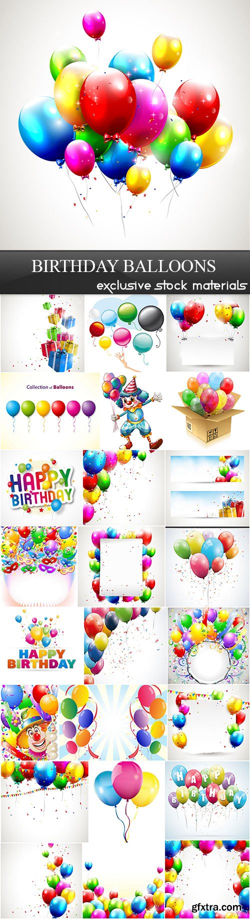 Birthday Balloons Collection, 25xEPS, AI