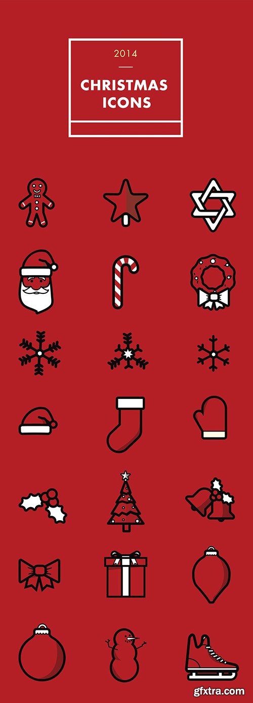 21 Vector Holiday Christmas & New Year 2015 Icons