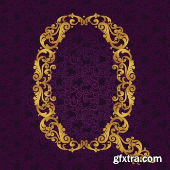 Victorian - Baroque Golden Alphabet 26xEPS