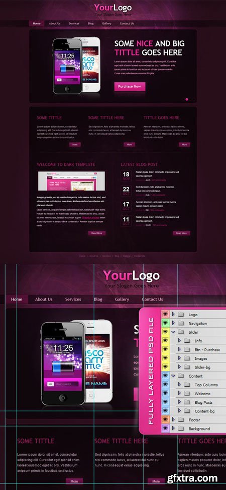 Dark Portfolio PSD Website Template