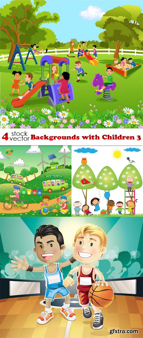 Vectors - Backgrounds with Children 3