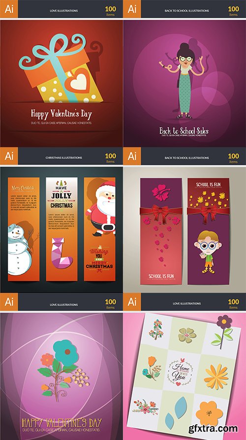 Complete Illustrations Bundle 3,000 Top-Quality Vector Illustrations + Huge Bonus