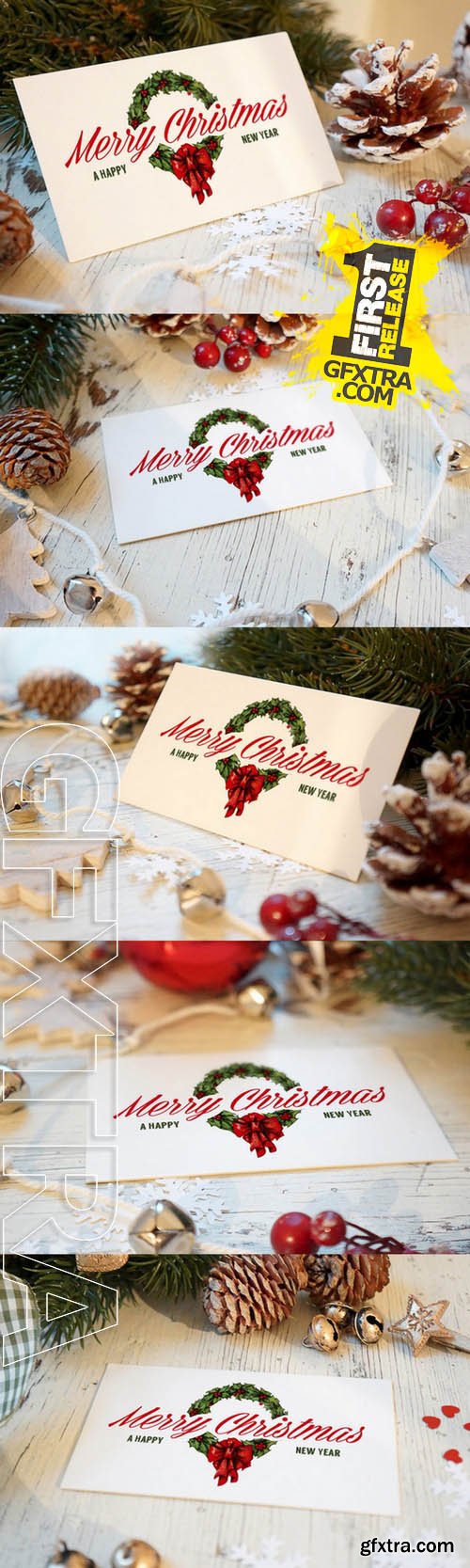 Christmas New Year Card Mockup - Creativemarket 122559