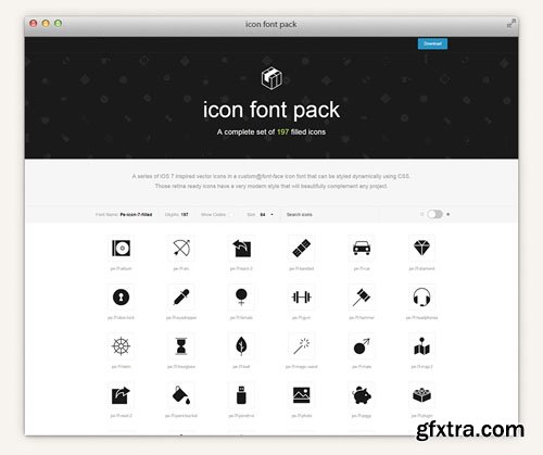 Filled 7 Icon Font Set