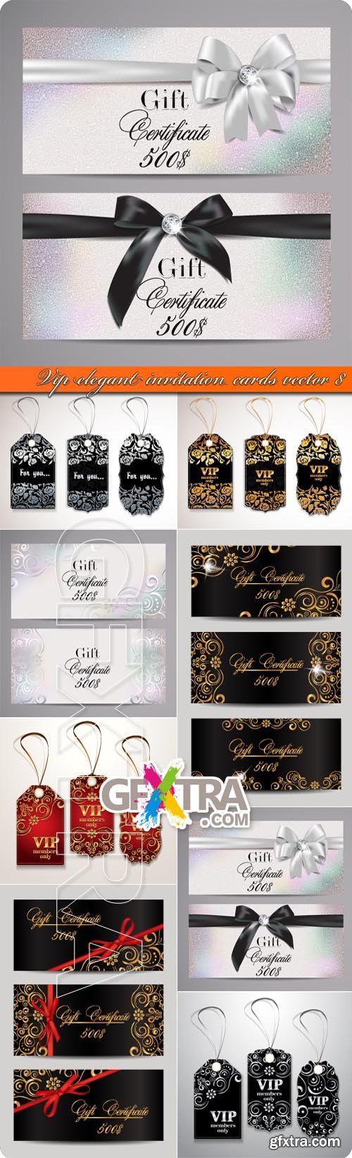 Vip elegant invitation cards vector 8