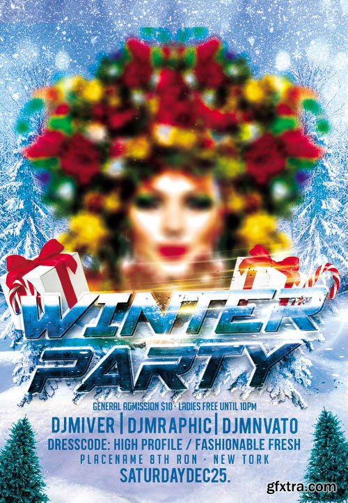 Winter Party 2 - Flyer PSD Template