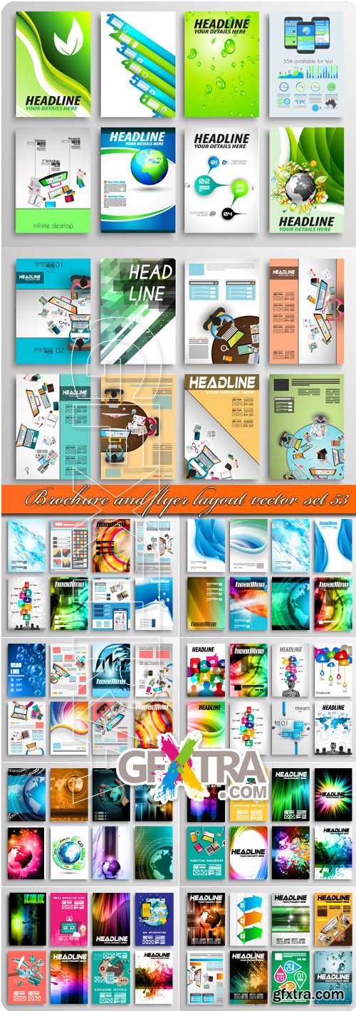 Brochure and flyer layout vector set 53