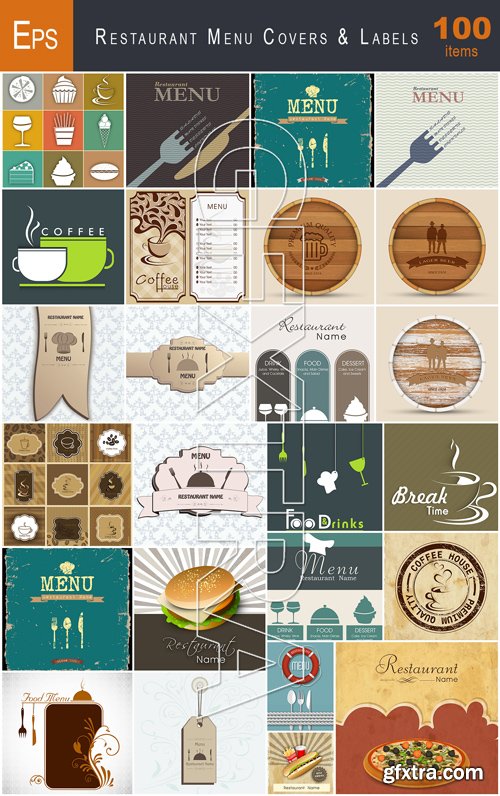 Restaurant Menu Covers & Labels, 50EPS