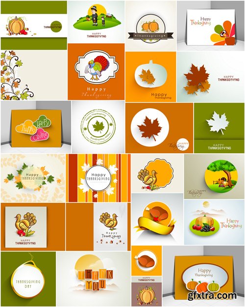 Thanksgiving Day Illustrations, 50EPS