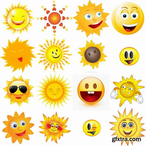 Collection of vector sun image 25 Eps