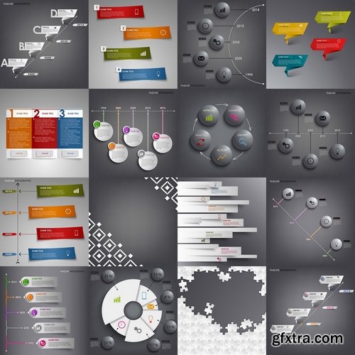 Collection elements of infographics vector image #9-25 Eps