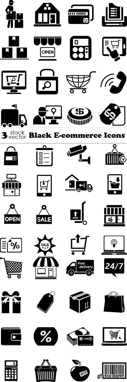 Vectors - Black E-commerce Icons