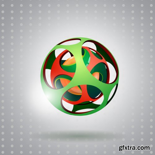 Abstract 3D Technology Sphere Vector Set