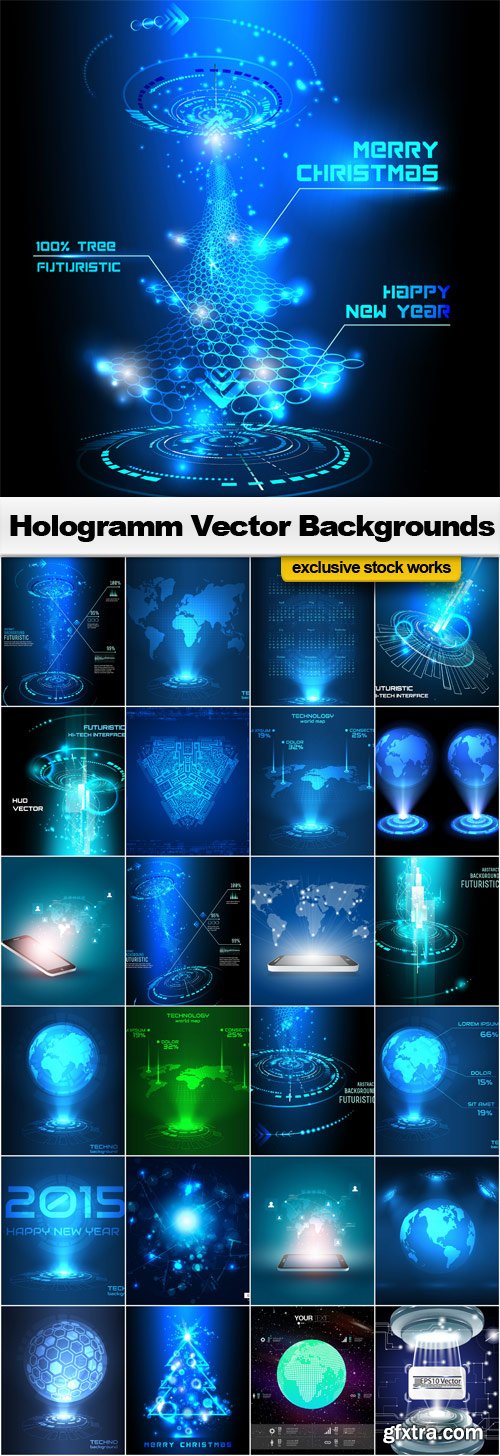 Hologramm Vector Backgrounds - 25x EPS