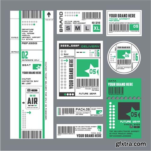 Denim Textile Vector Labels - 25x EPS